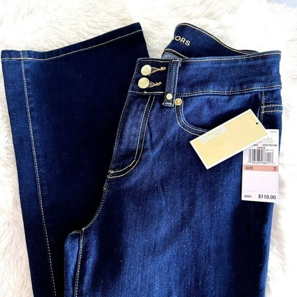 Michael‎ Kors High Waist Basics Straight Jeans Women's Size 2 Overdyed Indigo
